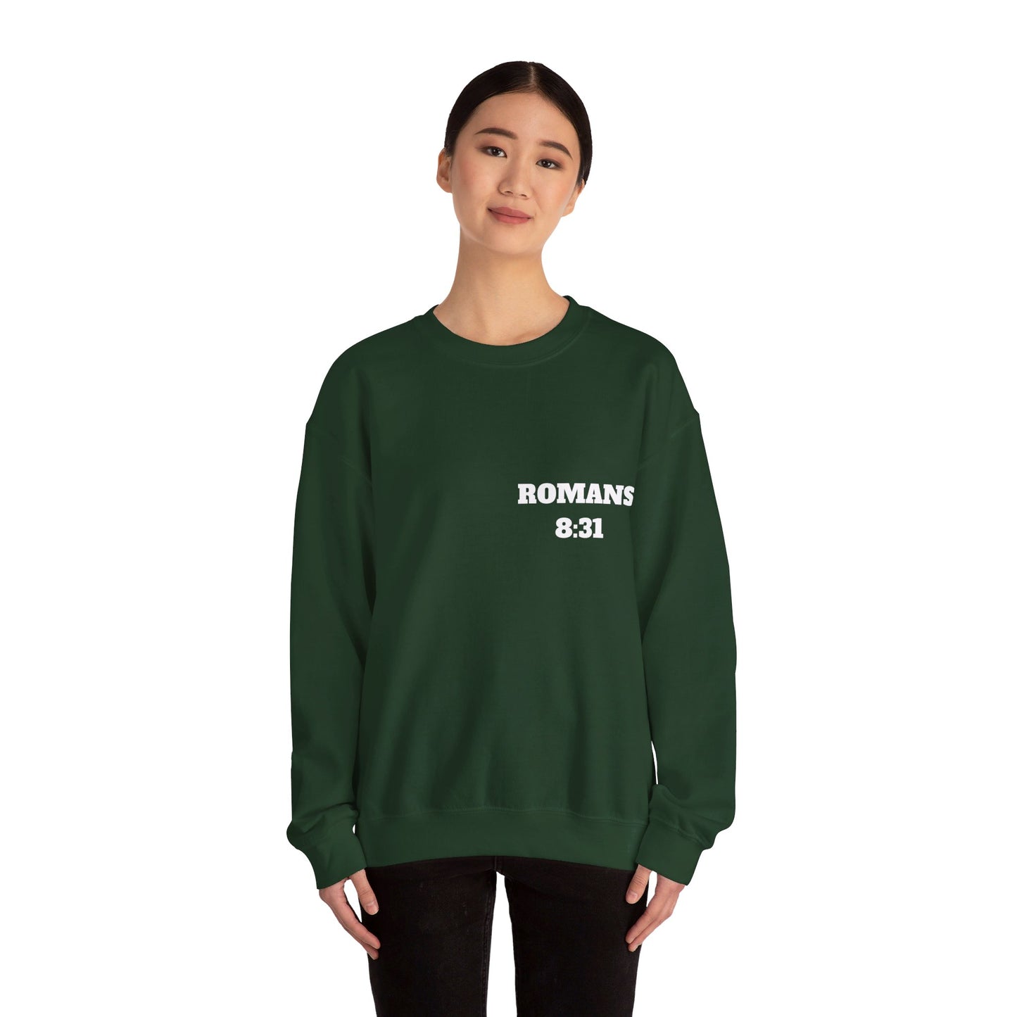 Romans 8:31 - Christian Sweatshirt, Christian Clothing Brand, Modern Christian Clothing, Christian Shirts, Christian Apparel, Bible Shirts