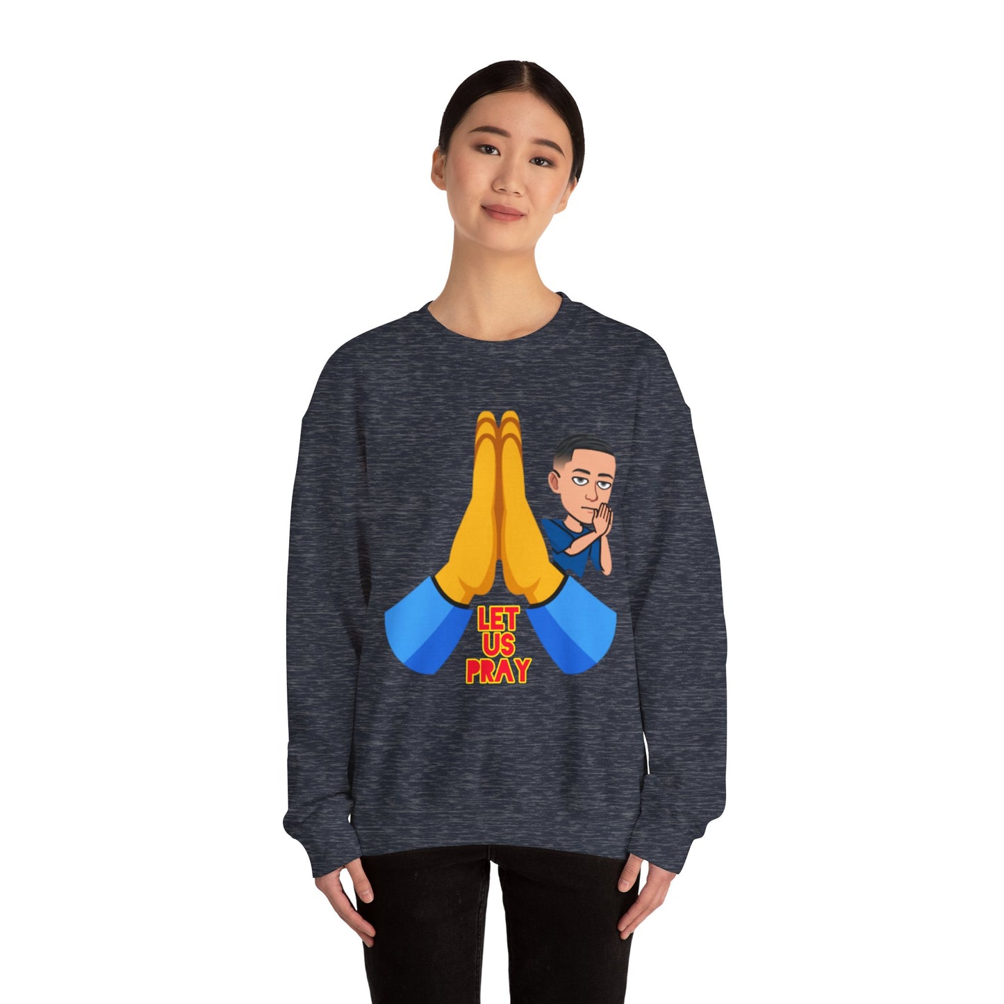 Let Us Pray Men's Christian Cartoon Sweatshirt