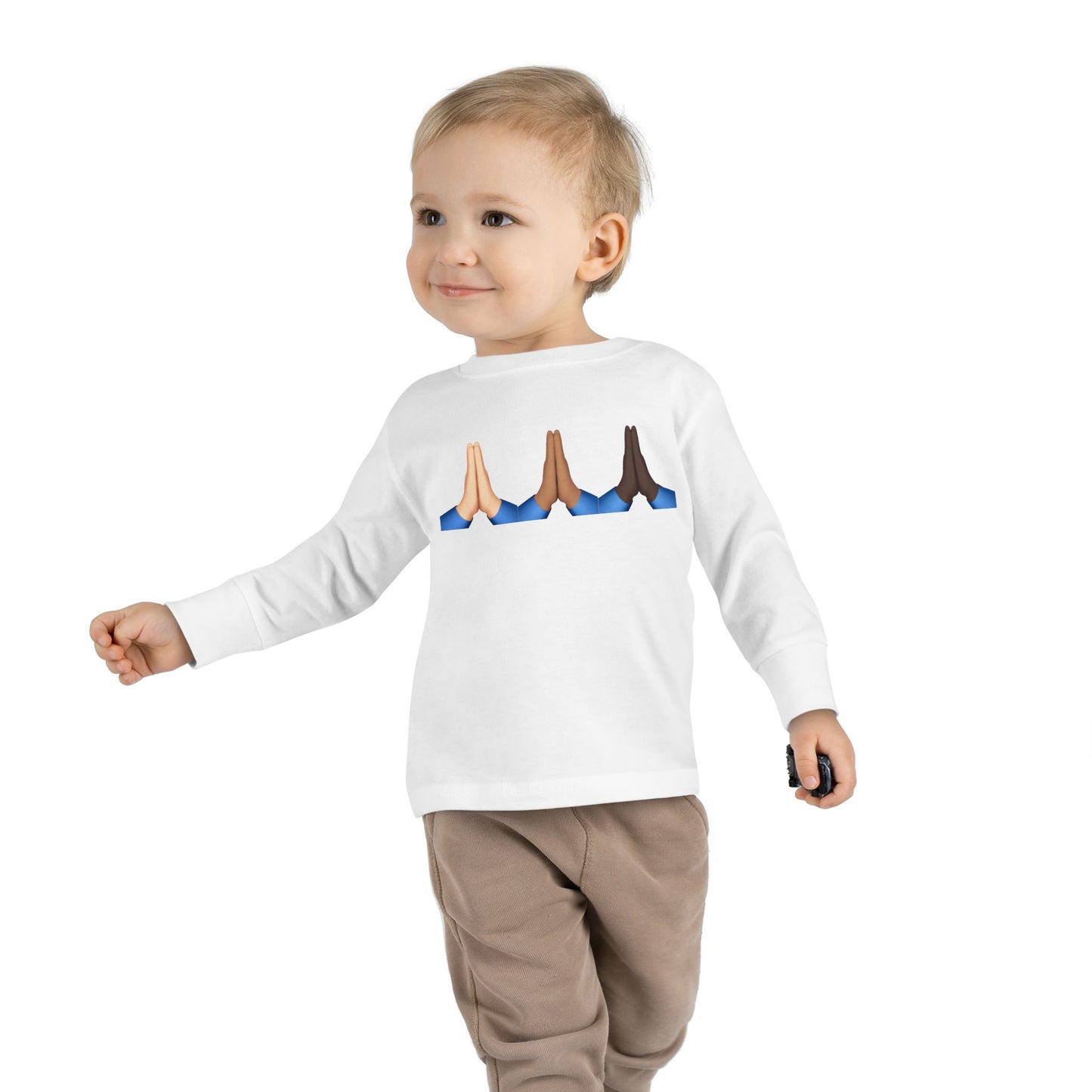 Pray Hands Emoji Christian Toddler Long Sleeve Shirt, Toddler Girl Longsleeve Shirt, Toddler Easter Shirt, Easter Gifts, Toddler Gifts, Pray