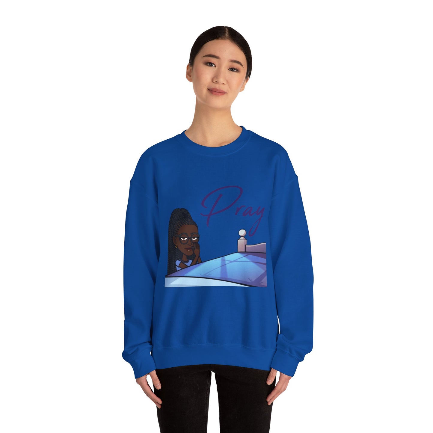 Pray Women's Christian Bitmoji Sweatshirt, Christian Gifts, Christian Back To School Gifts, Trendy Christian Apparel