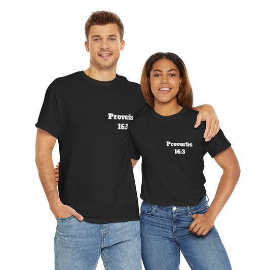 Proverbs 16:3 Christian T-Shirt, Christian Gifts, Christian Back To School Gifts, Trendy Christian Apparel