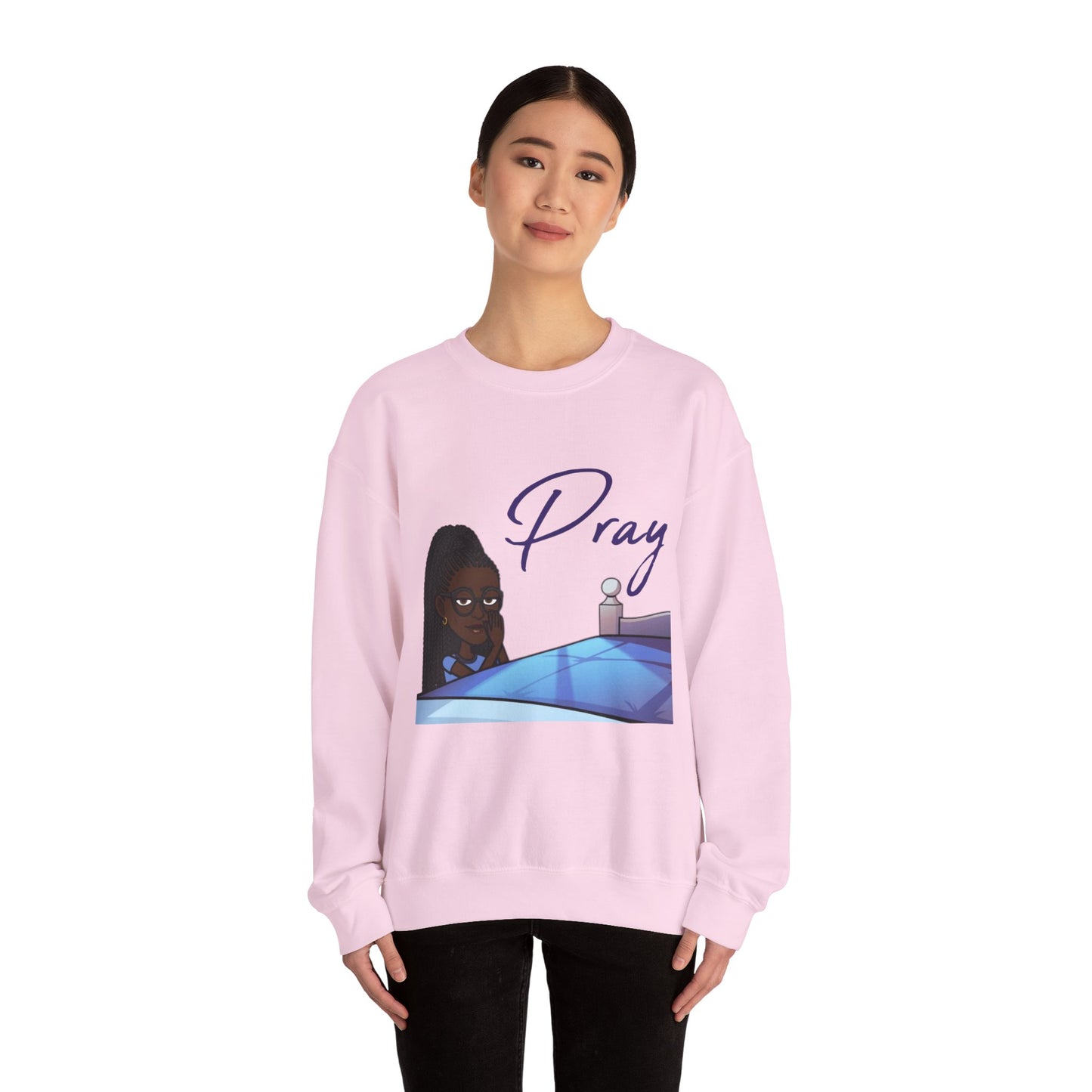 Pray Women's Christian Bitmoji Sweatshirt, Christian Gifts, Christian Back To School Gifts, Trendy Christian Apparel