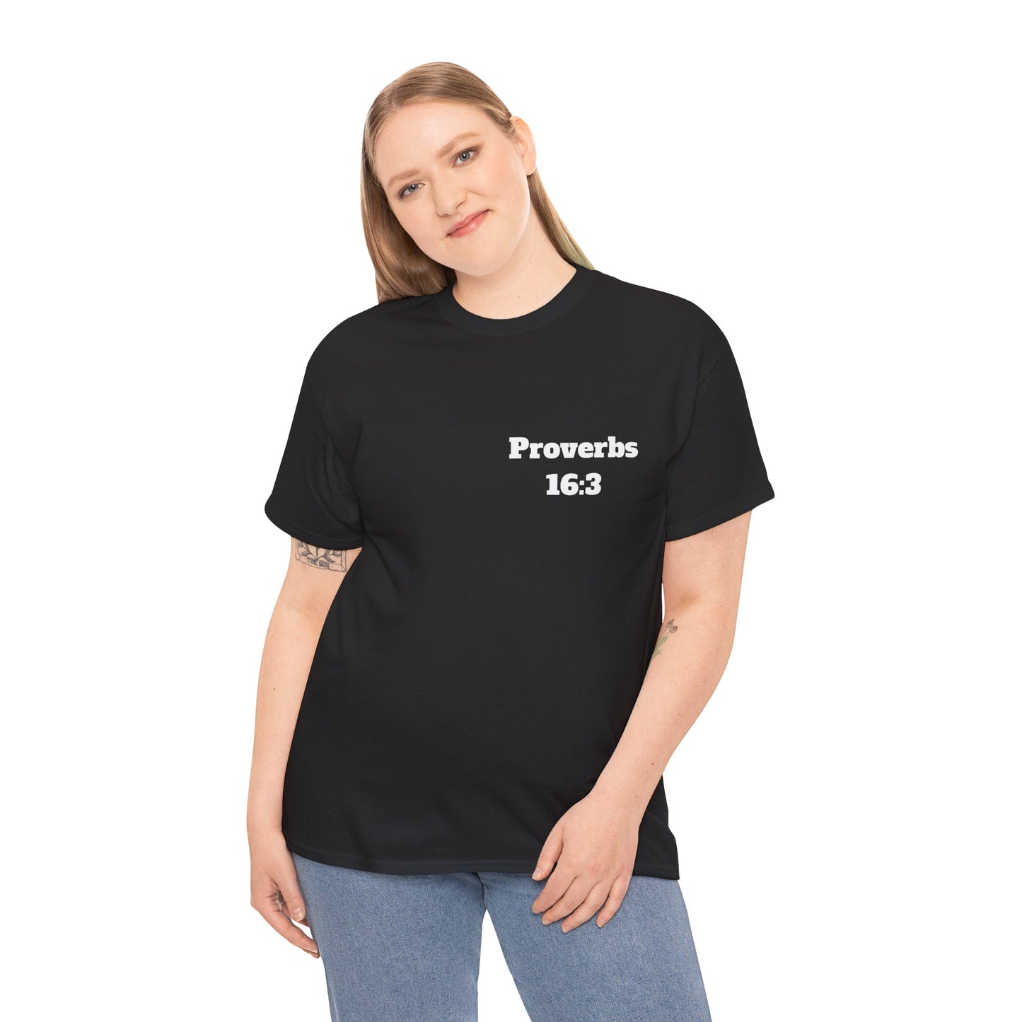 Proverbs 16:3 Christian T-Shirt, Christian Gifts, Christian Back To School Gifts, Trendy Christian Apparel