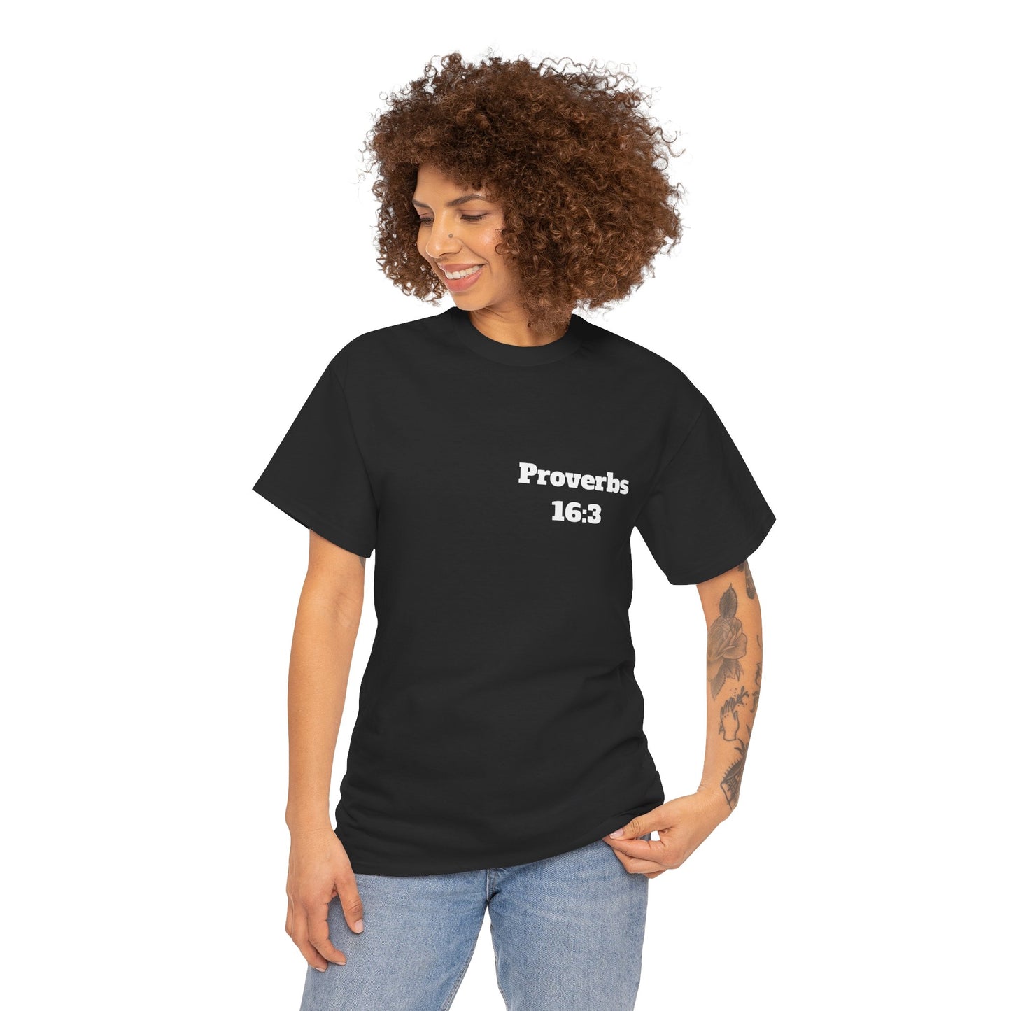 Proverbs 16:3 Christian T-Shirt, Christian Gifts, Christian Back To School Gifts, Trendy Christian Apparel