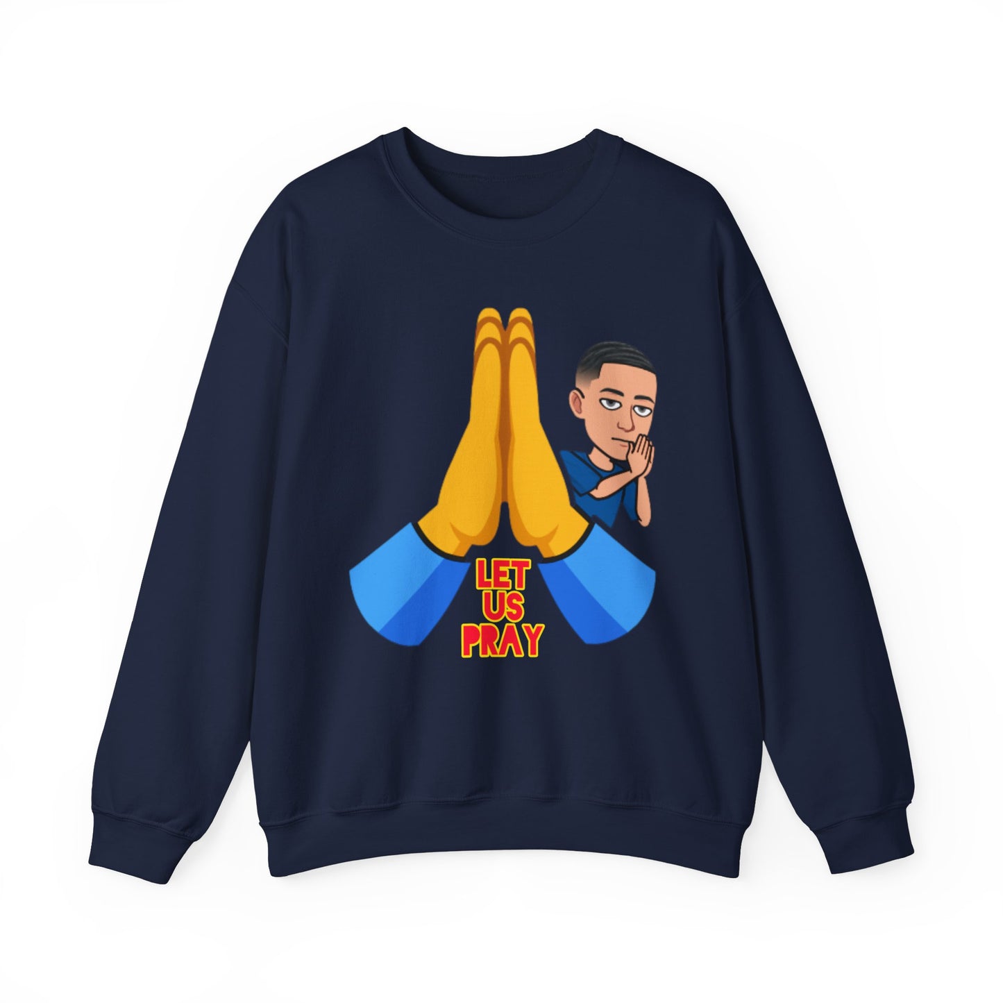 Let Us Pray Men's Christian Cartoon Sweatshirt