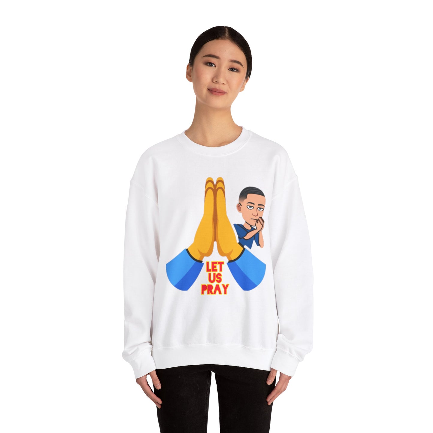Let Us Pray Men's Christian Cartoon Sweatshirt