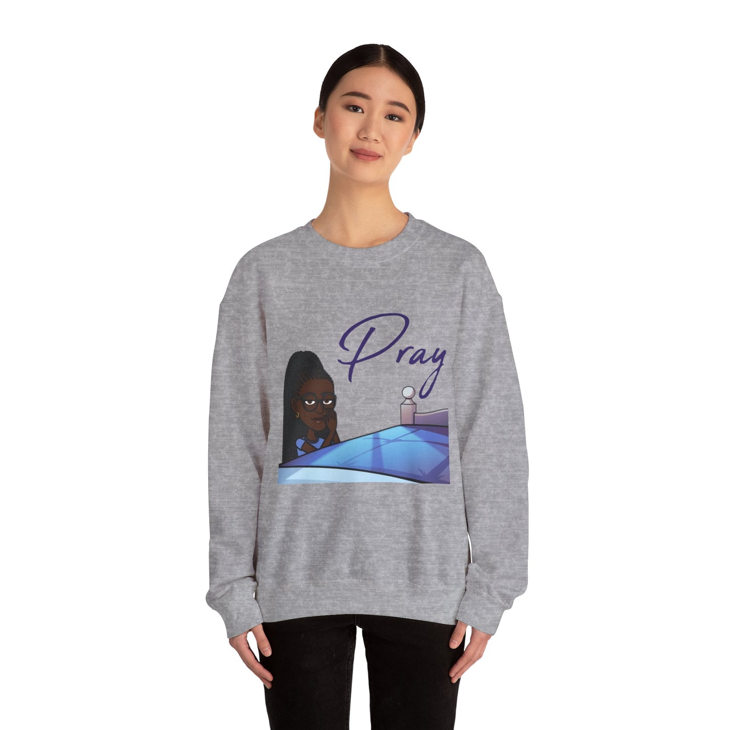 Pray Women's Christian Bitmoji Sweatshirt, Christian Gifts, Christian Back To School Gifts, Trendy Christian Apparel
