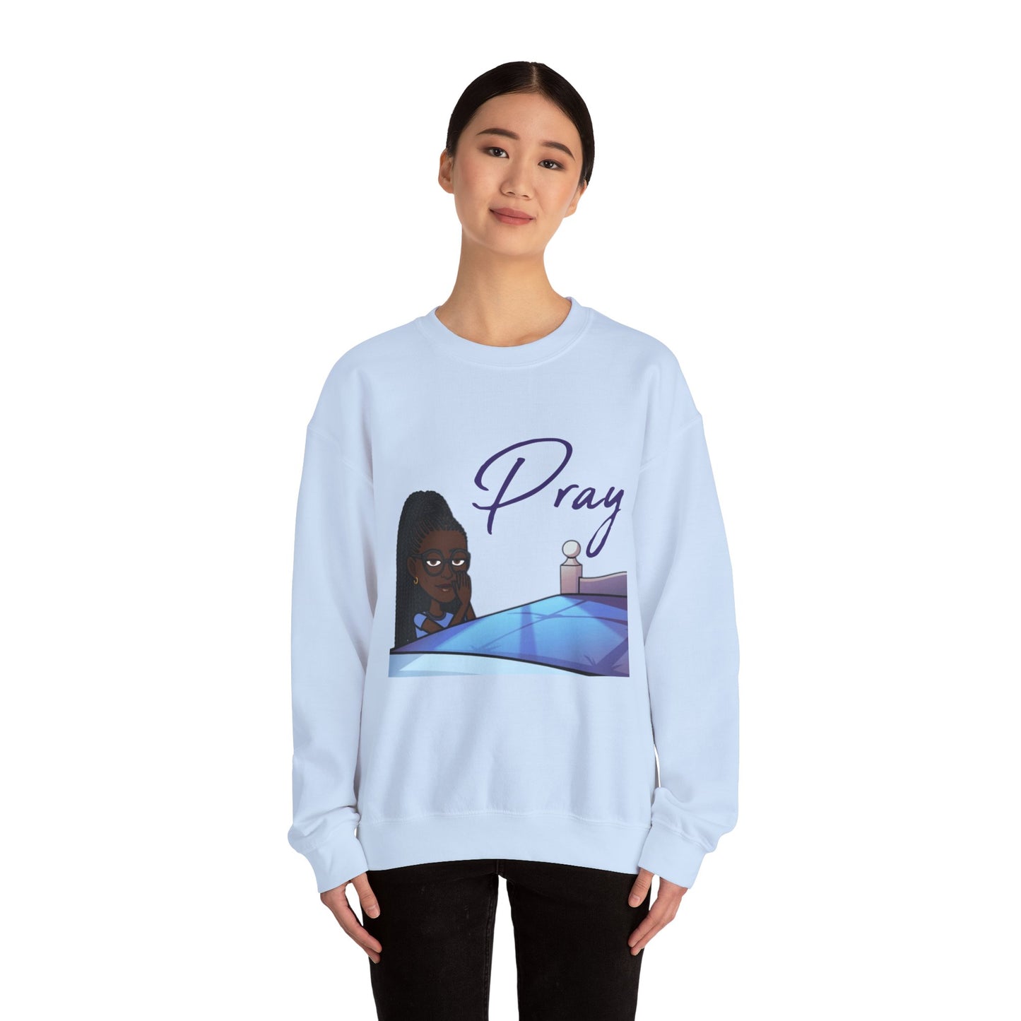Pray Women's Christian Bitmoji Sweatshirt, Christian Gifts, Christian Back To School Gifts, Trendy Christian Apparel
