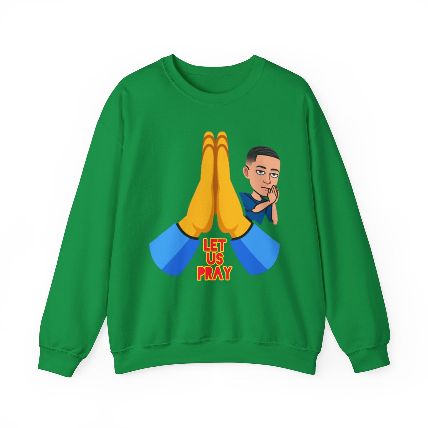 Let Us Pray Men's Christian Cartoon Sweatshirt