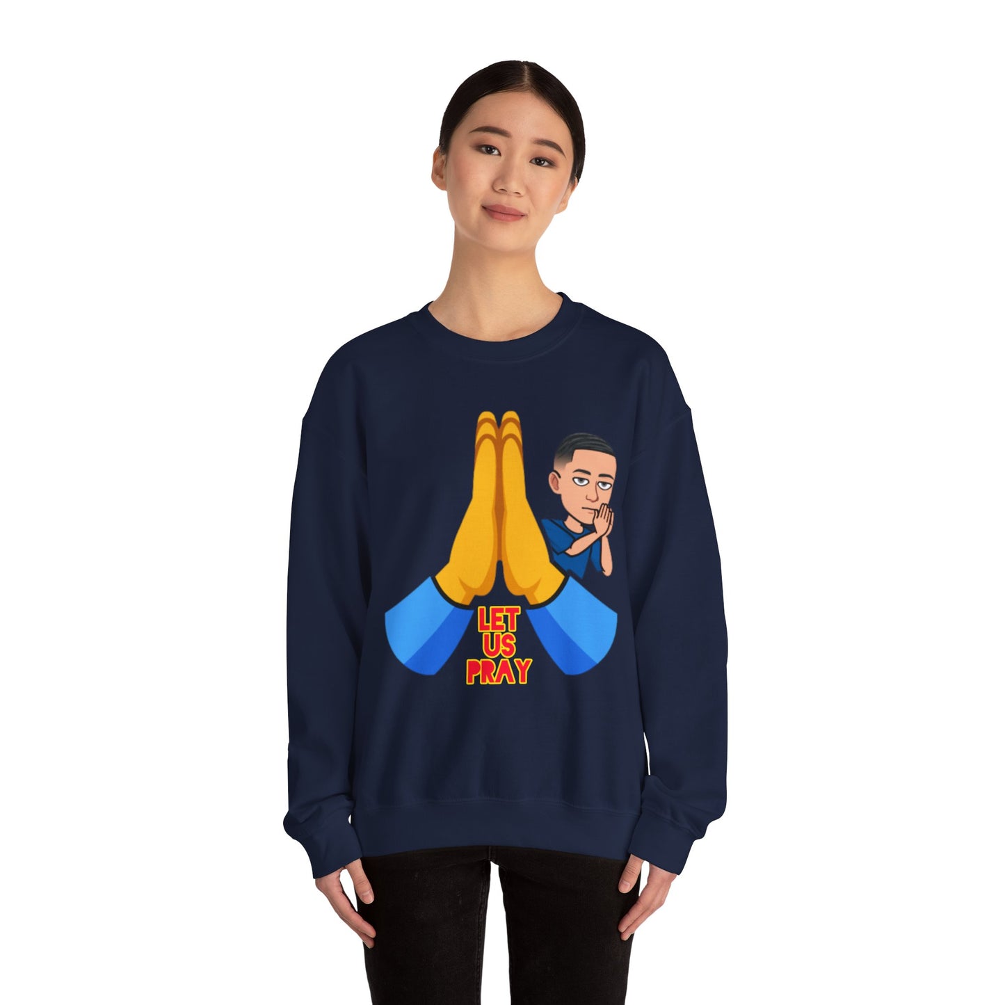 Let Us Pray Men's Christian Cartoon Sweatshirt