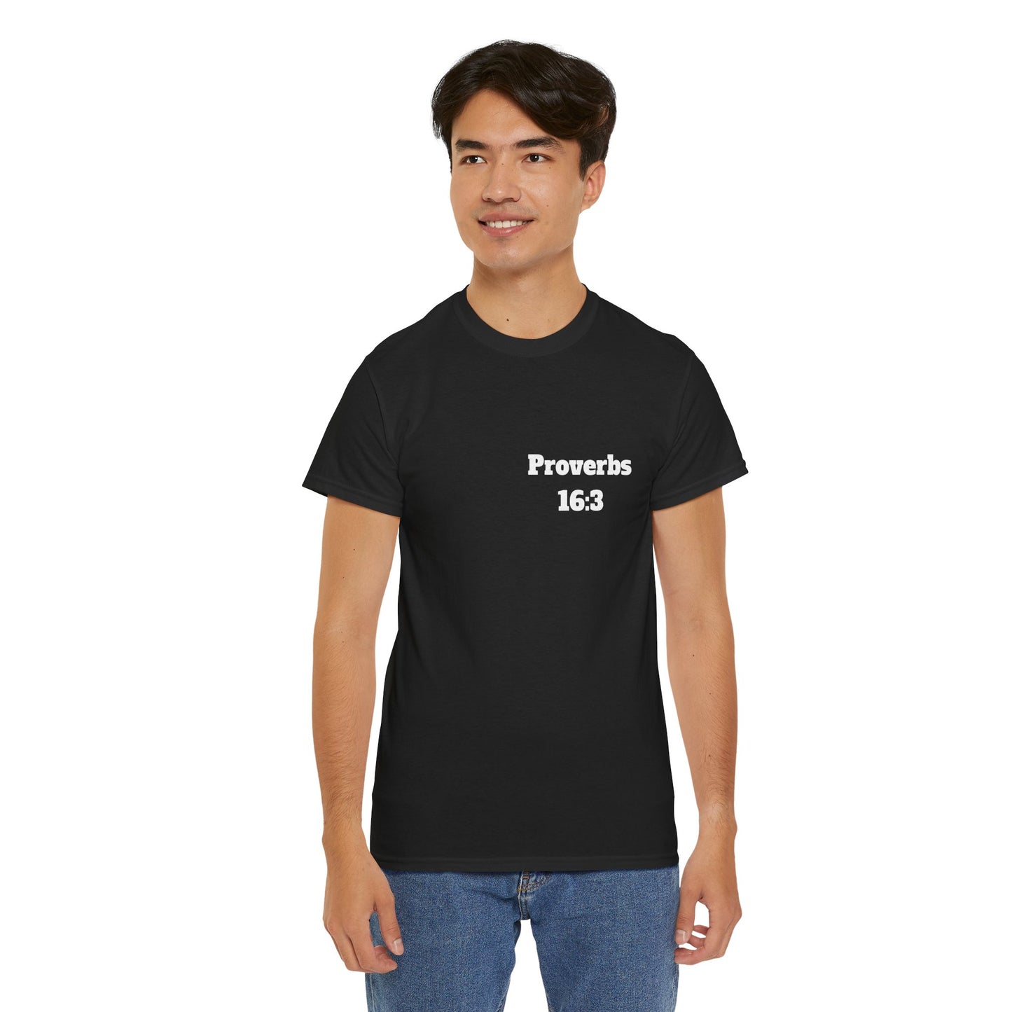 Proverbs 16:3 Christian T-Shirt, Christian Gifts, Christian Back To School Gifts, Trendy Christian Apparel