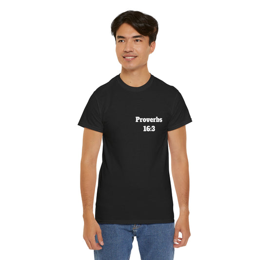 Proverbs 16:3 Christian T-Shirt, Christian Gifts, Christian Back To School Gifts, Trendy Christian Apparel