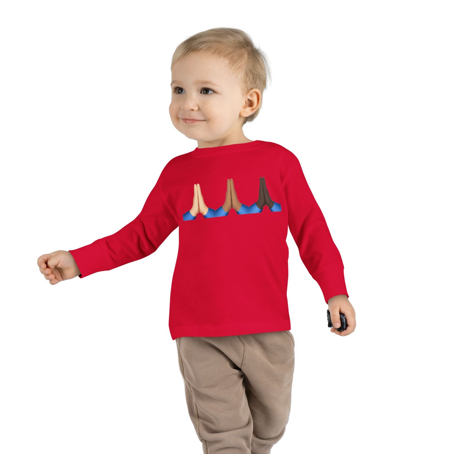 Pray Hands Emoji Christian Toddler Long Sleeve Shirt, Toddler Girl Longsleeve Shirt, Toddler Easter Shirt, Easter Gifts, Toddler Gifts, Pray