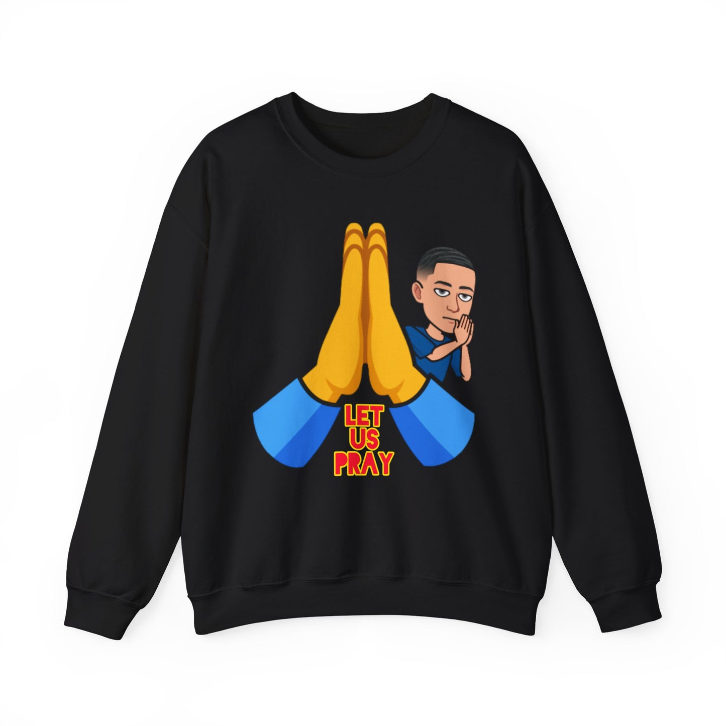 Let Us Pray Men's Christian Cartoon Sweatshirt