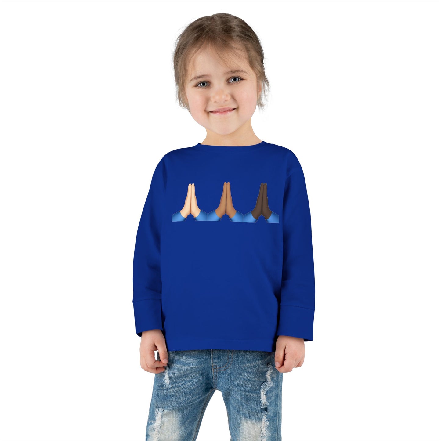 Pray Hands Emoji Christian Toddler Long Sleeve Shirt, Toddler Girl Longsleeve Shirt, Toddler Easter Shirt, Easter Gifts, Toddler Gifts, Pray