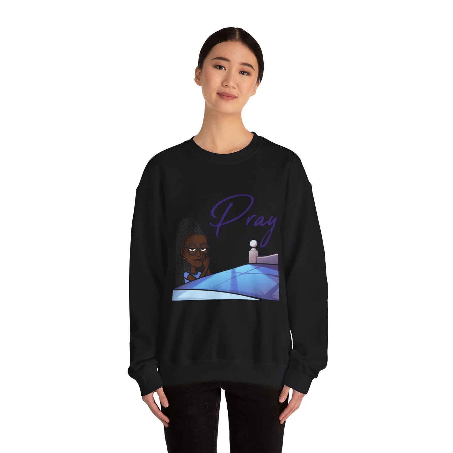 Pray Women's Christian Bitmoji Sweatshirt, Christian Gifts, Christian Back To School Gifts, Trendy Christian Apparel