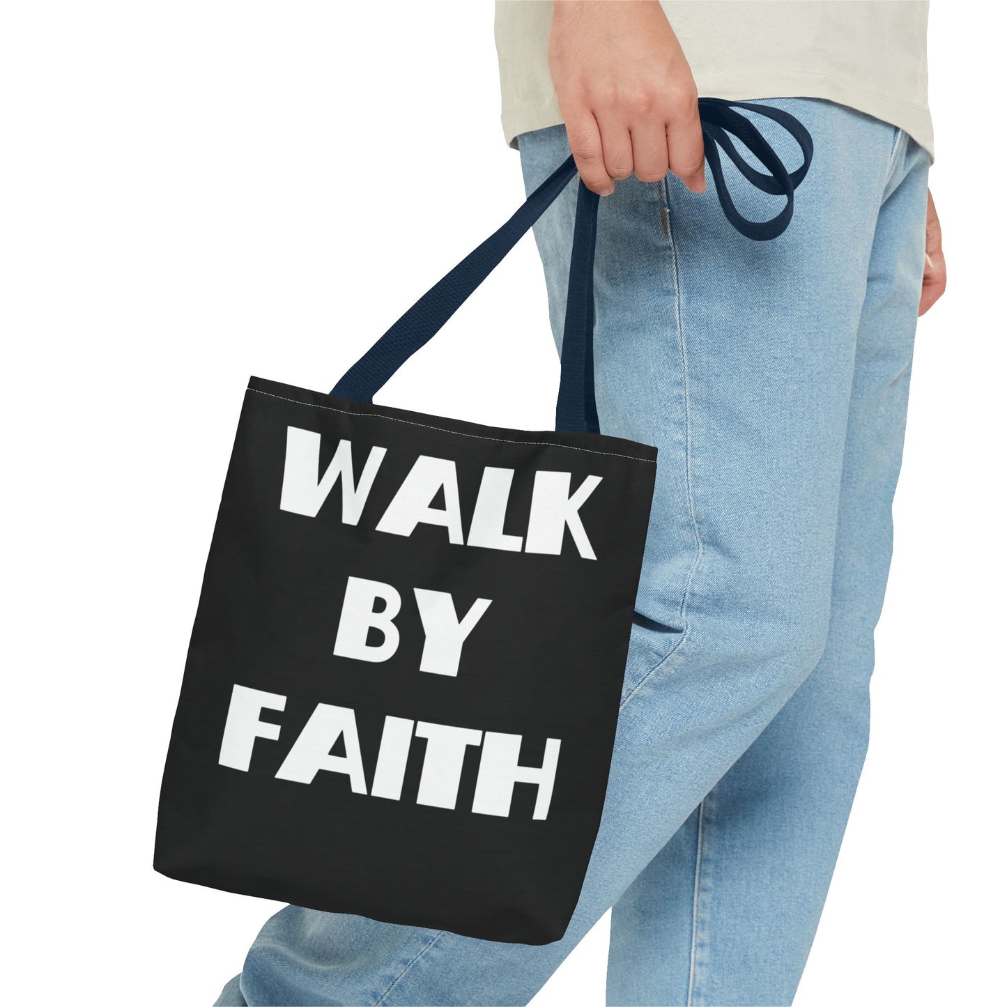 Walk by Faith Not Christian Tote Bag, Christian Gifts, Christian Back To School Gifts, Trendy Christian Apparel
