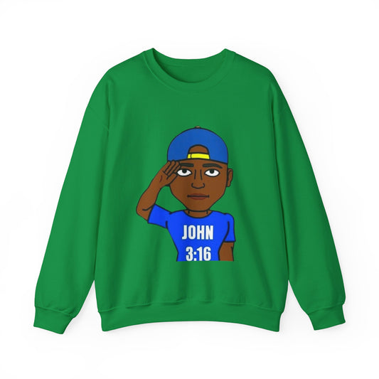 John 3:16 Christian Bitmoji Sweatshirt, Christian Gifts, Christian Back To School Gifts, Trendy Christian Apparel
