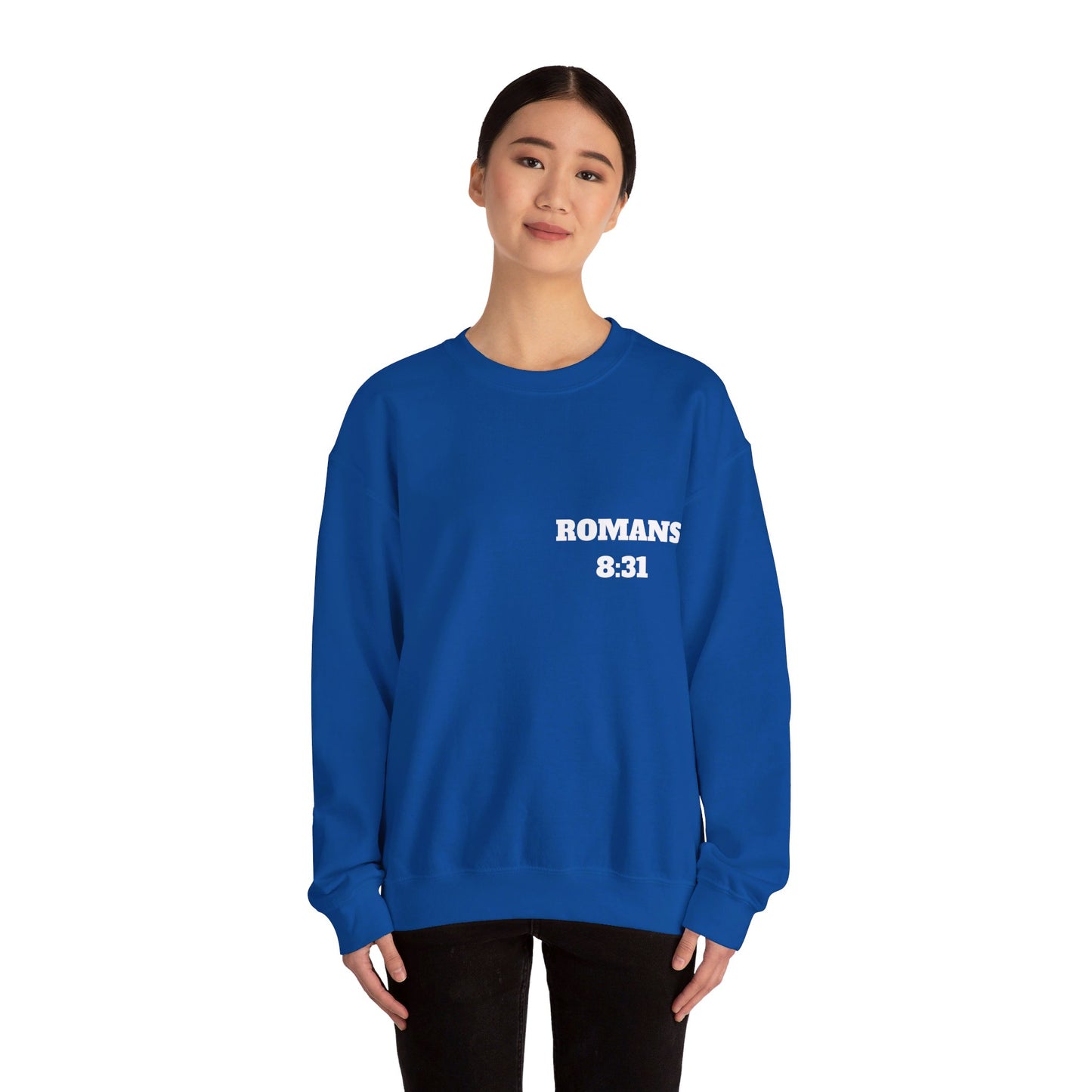 Romans 8:31 - Christian Sweatshirt, Christian Clothing Brand, Modern Christian Clothing, Christian Shirts, Christian Apparel, Bible Shirts
