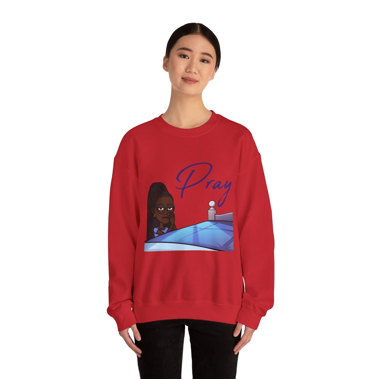Pray Women's Christian Bitmoji Sweatshirt, Christian Gifts, Christian Back To School Gifts, Trendy Christian Apparel