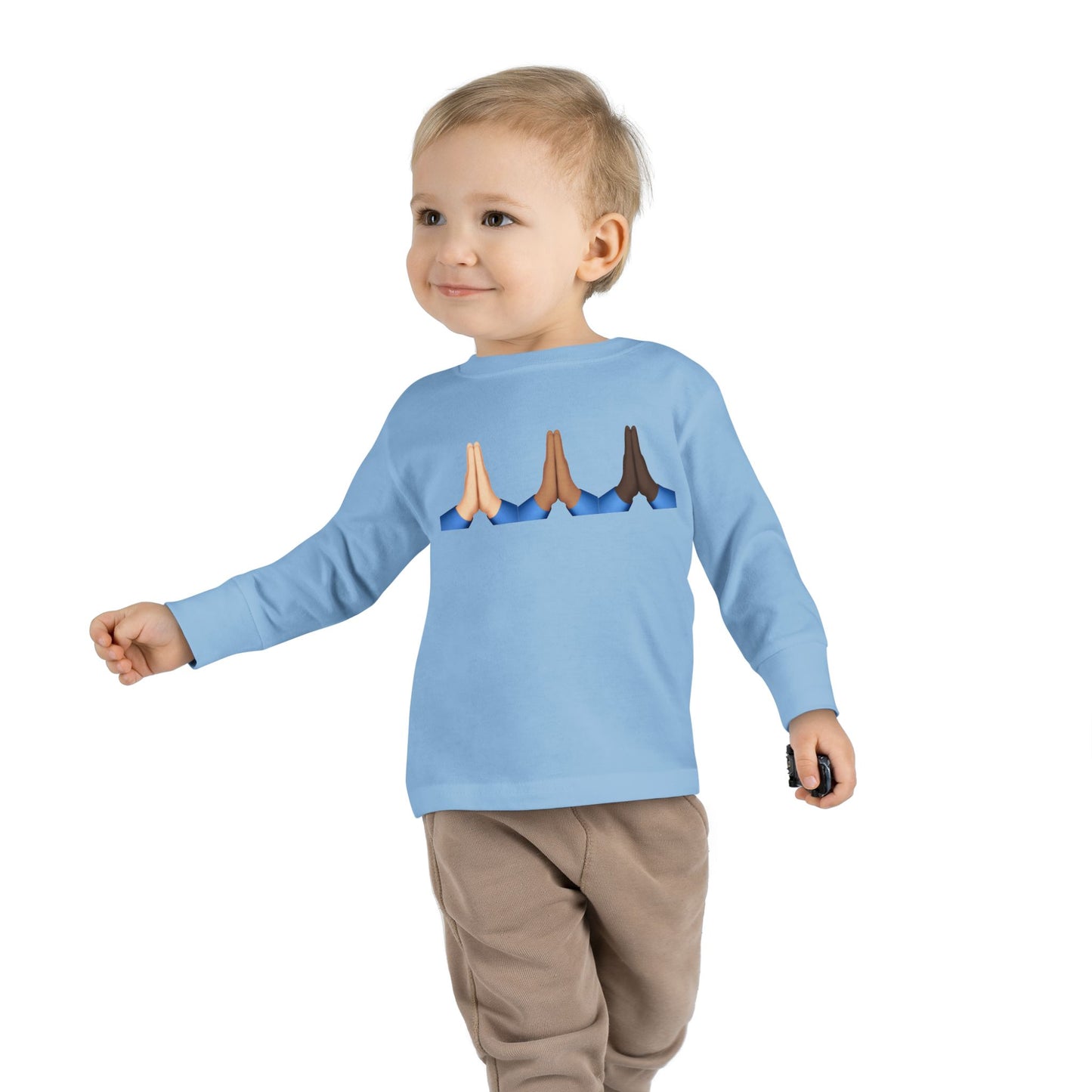 Pray Hands Emoji Christian Toddler Long Sleeve Shirt, Toddler Girl Longsleeve Shirt, Toddler Easter Shirt, Easter Gifts, Toddler Gifts, Pray
