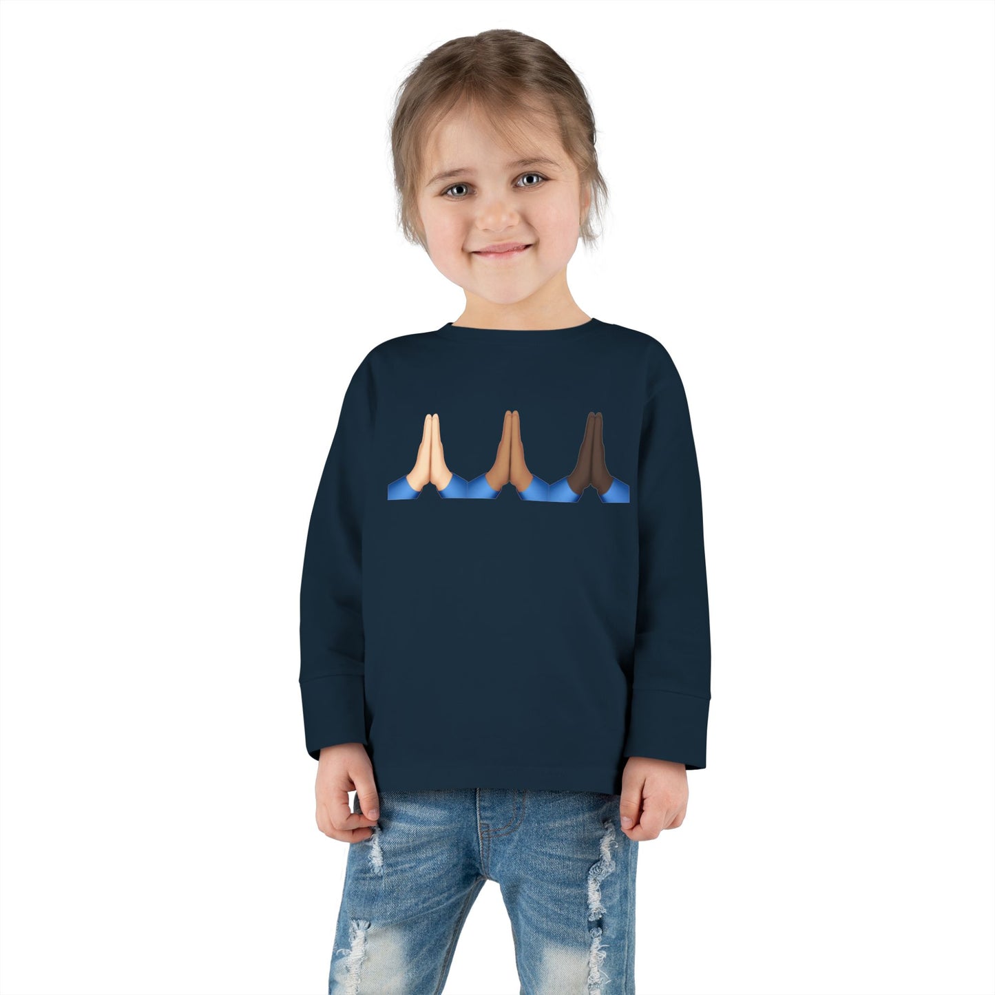 Pray Hands Emoji Christian Toddler Long Sleeve Shirt, Toddler Girl Longsleeve Shirt, Toddler Easter Shirt, Easter Gifts, Toddler Gifts, Pray