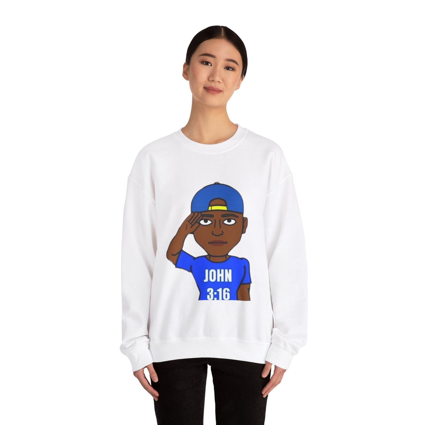 John 3:16 Christian Bitmoji Sweatshirt, Christian Gifts, Christian Back To School Gifts, Trendy Christian Apparel