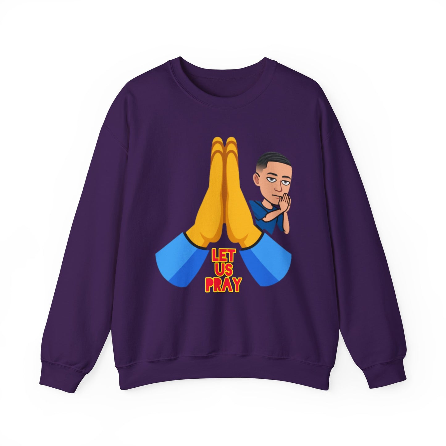 Let Us Pray Men's Christian Cartoon Sweatshirt