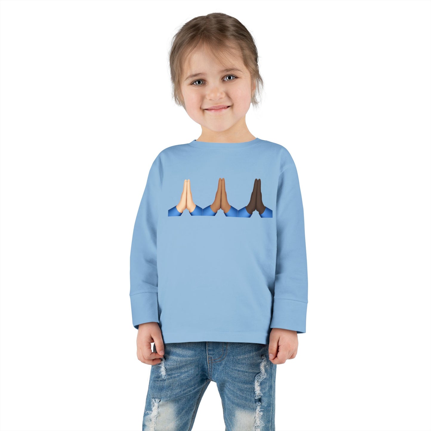 Pray Hands Emoji Christian Toddler Long Sleeve Shirt, Toddler Girl Longsleeve Shirt, Toddler Easter Shirt, Easter Gifts, Toddler Gifts, Pray
