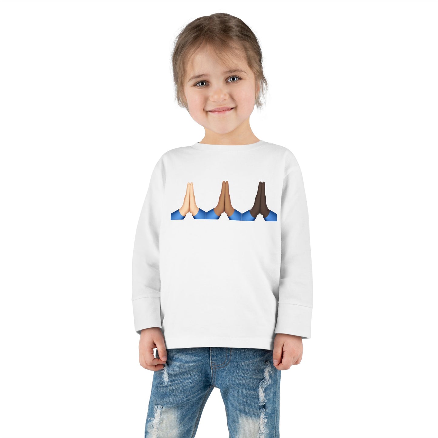 Pray Hands Emoji Christian Toddler Long Sleeve Shirt, Toddler Girl Longsleeve Shirt, Toddler Easter Shirt, Easter Gifts, Toddler Gifts, Pray