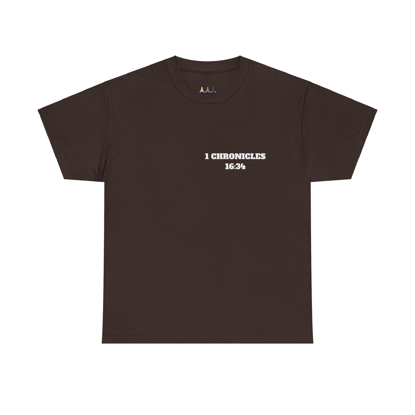 1 Chronicles 16:34 Christian T-Shirt, Christian Gifts, Christian Back To School Gifts, Trendy Christian Apparel