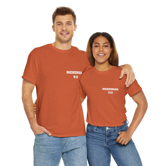 Nehemiah 9:31 Christian T-Shirt, Christian Gifts, Christian Back To School Gifts, Trendy Christian Apparel
