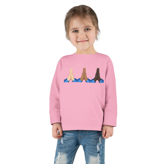 Pray Hands Emoji Christian Toddler Long Sleeve Shirt, Toddler Girl Longsleeve Shirt, Toddler Easter Shirt, Easter Gifts, Toddler Gifts, Pray