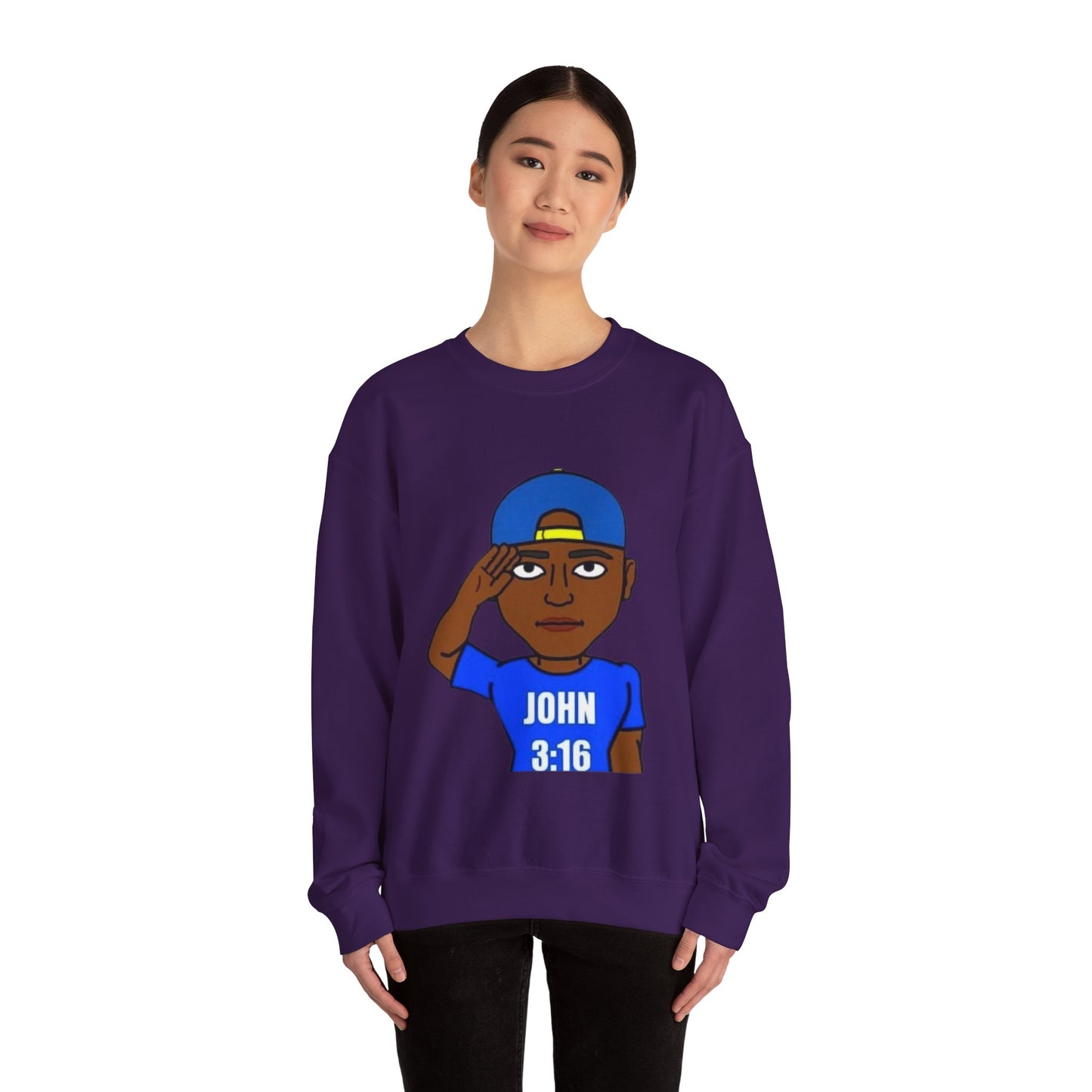 John 3:16 Christian Bitmoji Sweatshirt, Christian Gifts, Christian Back To School Gifts, Trendy Christian Apparel