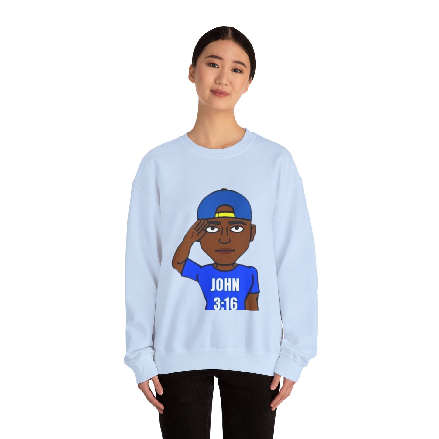 John 3:16 Christian Bitmoji Sweatshirt, Christian Gifts, Christian Back To School Gifts, Trendy Christian Apparel