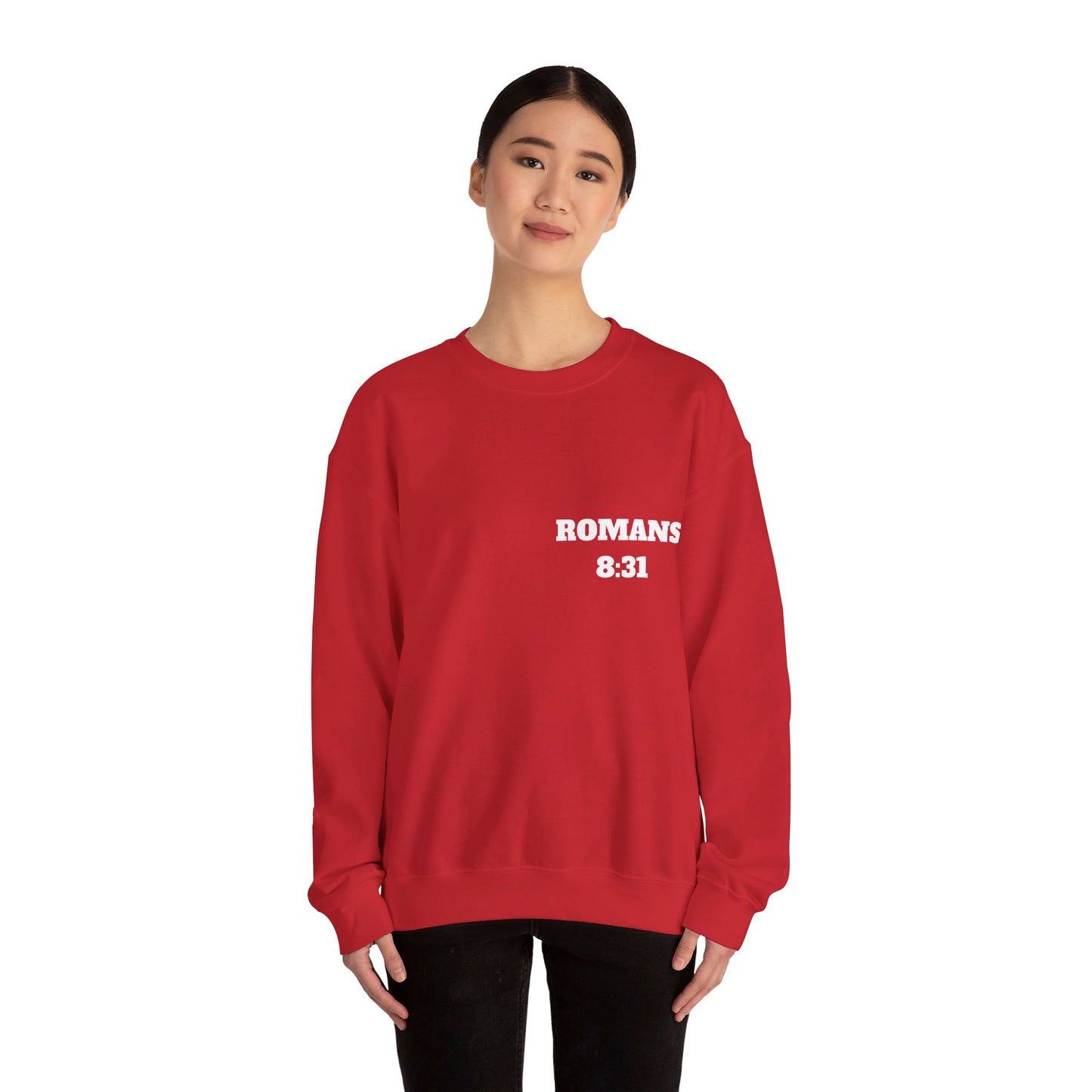 Romans 8:31 - Christian Sweatshirt, Christian Clothing Brand, Modern Christian Clothing, Christian Shirts, Christian Apparel, Bible Shirts