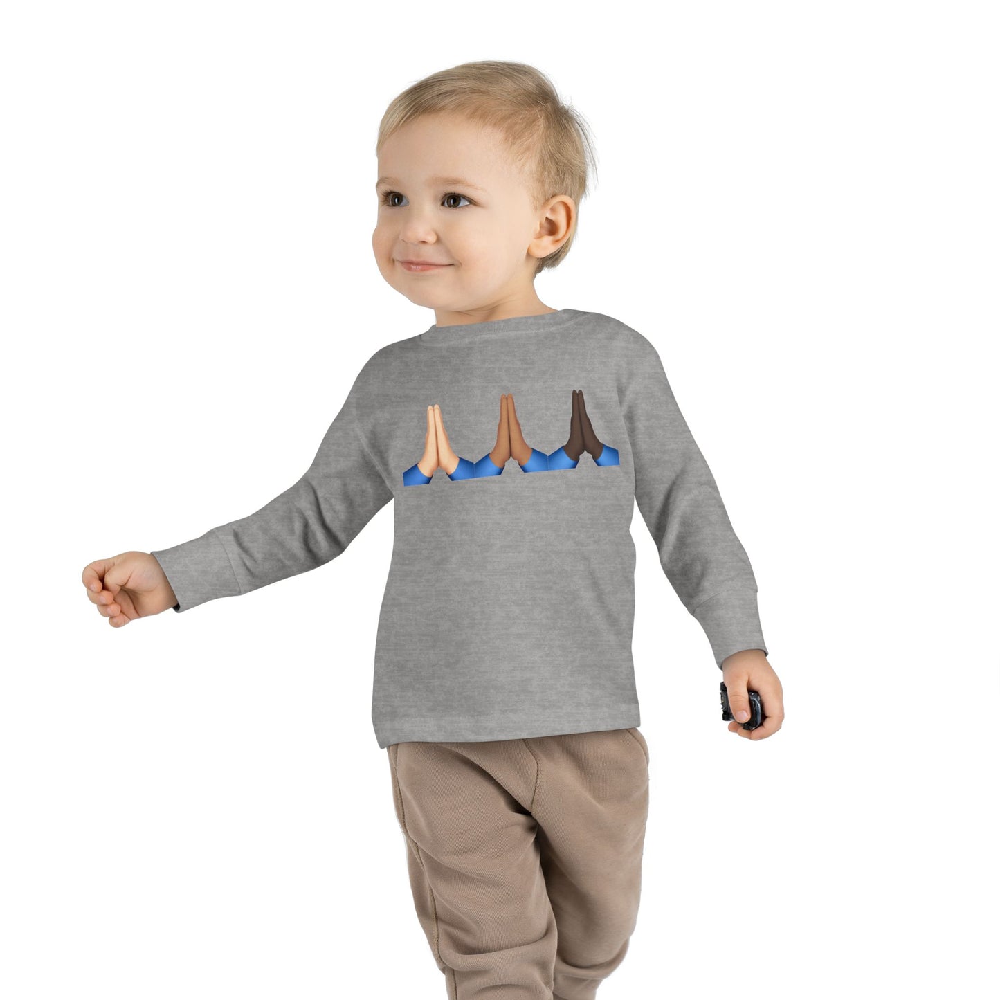 Pray Hands Emoji Christian Toddler Long Sleeve Shirt, Toddler Girl Longsleeve Shirt, Toddler Easter Shirt, Easter Gifts, Toddler Gifts, Pray