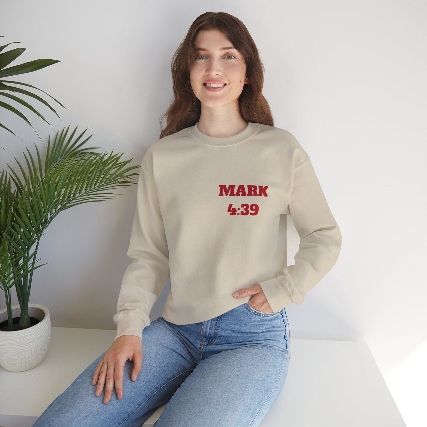 Mark 4:39 Christian Sweatshirt, Christian Tee Shirts, Faith T-Shirts, Bible Verse T-Shirts, Christian Tees With Scripture