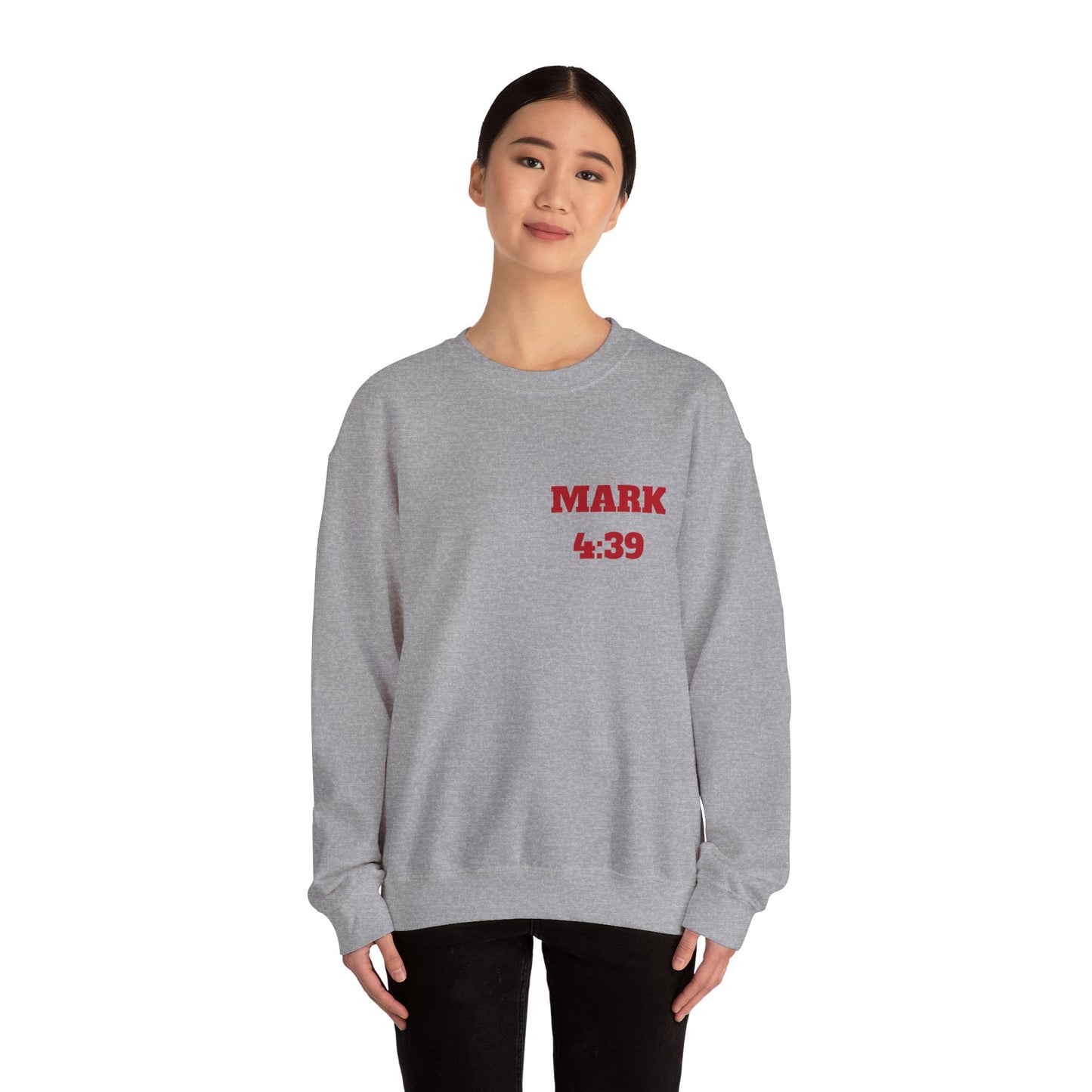 Mark 4:39 Christian Sweatshirt, Christian Tee Shirts, Faith T-Shirts, Bible Verse T-Shirts, Christian Tees With Scripture
