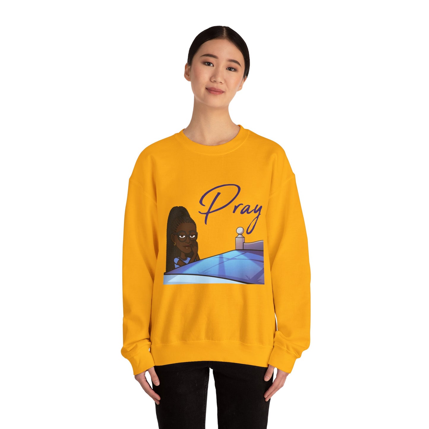 Pray Women's Christian Bitmoji Sweatshirt, Christian Gifts, Christian Back To School Gifts, Trendy Christian Apparel