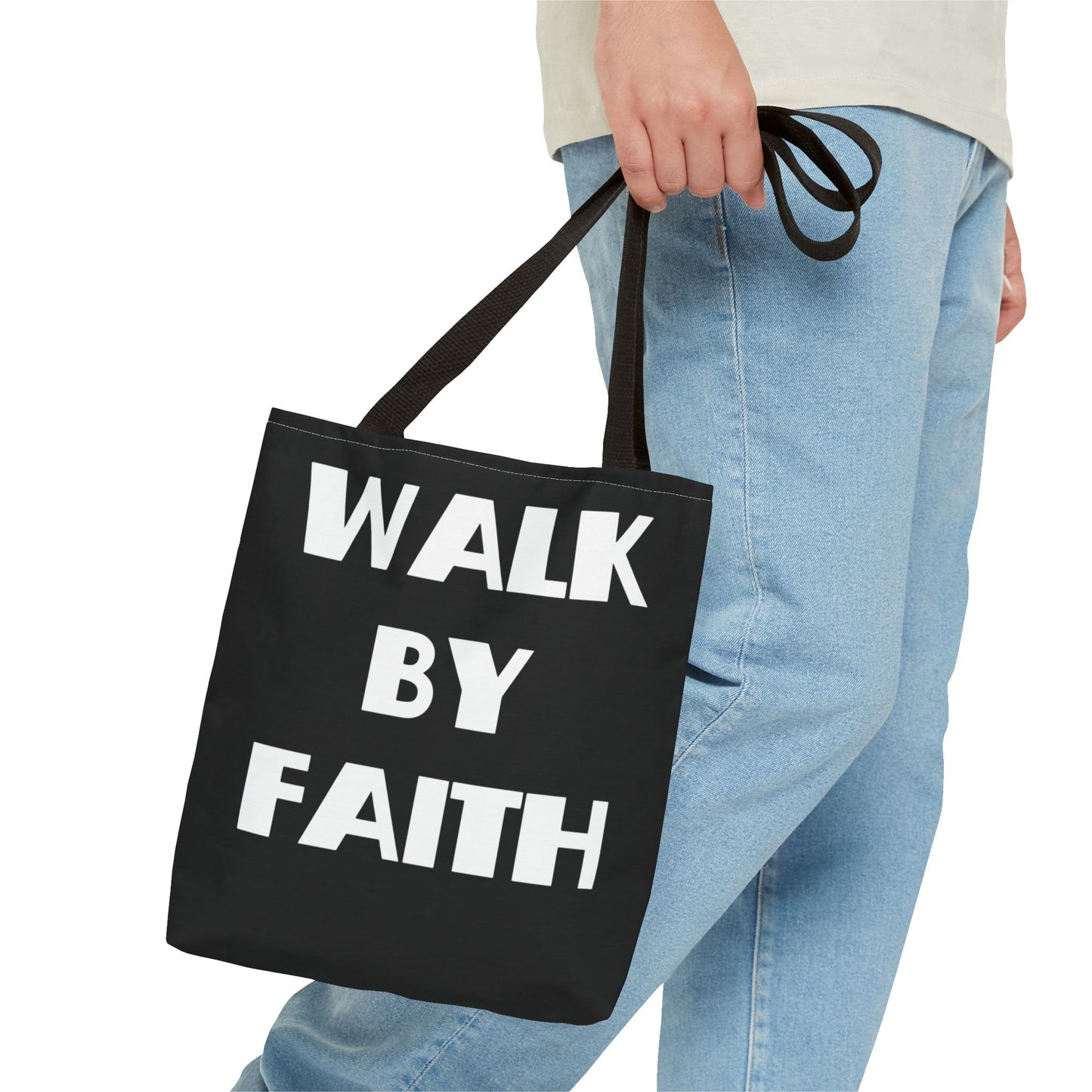 Walk by Faith Not Christian Tote Bag, Christian Gifts, Christian Back To School Gifts, Trendy Christian Apparel