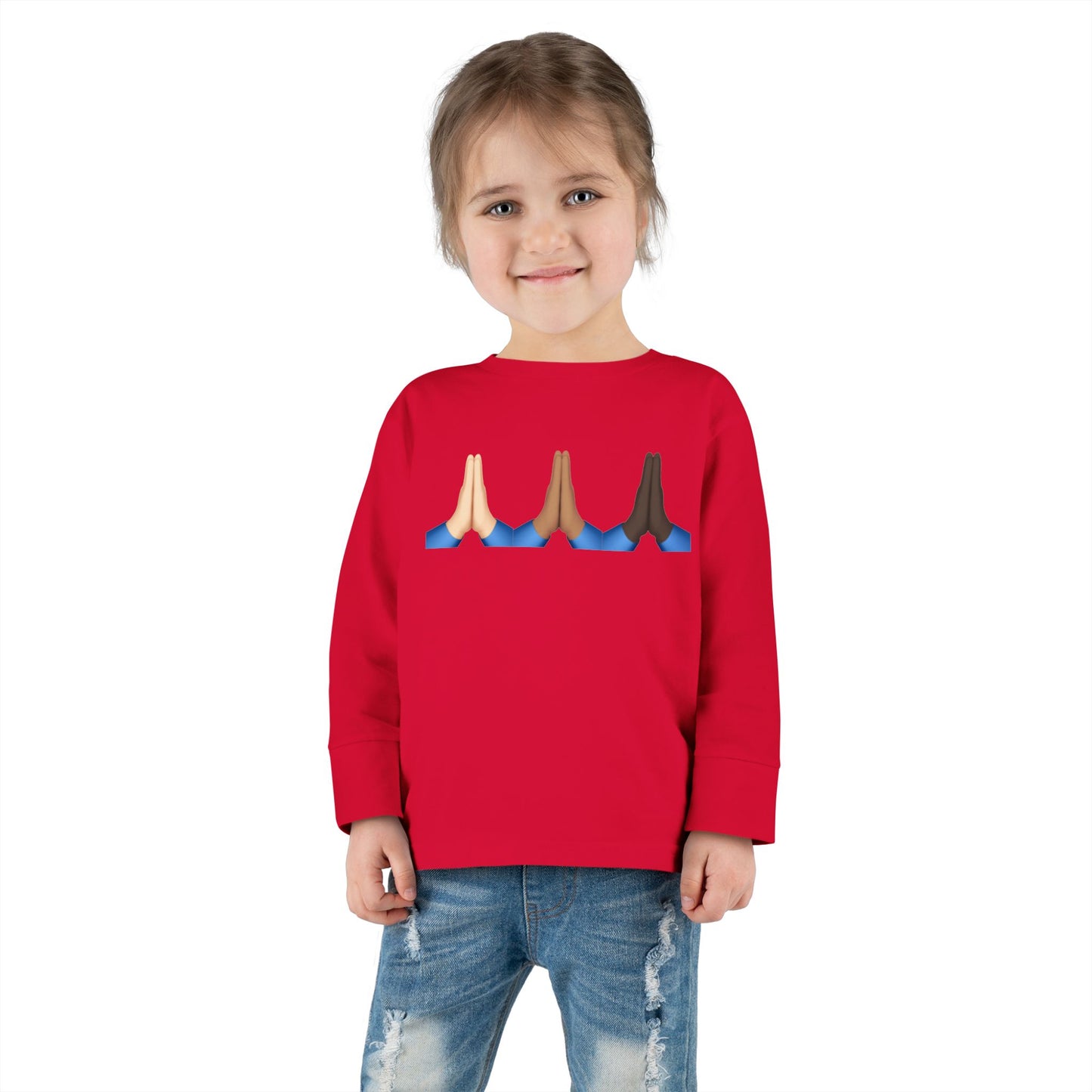 Pray Hands Emoji Christian Toddler Long Sleeve Shirt, Toddler Girl Longsleeve Shirt, Toddler Easter Shirt, Easter Gifts, Toddler Gifts, Pray