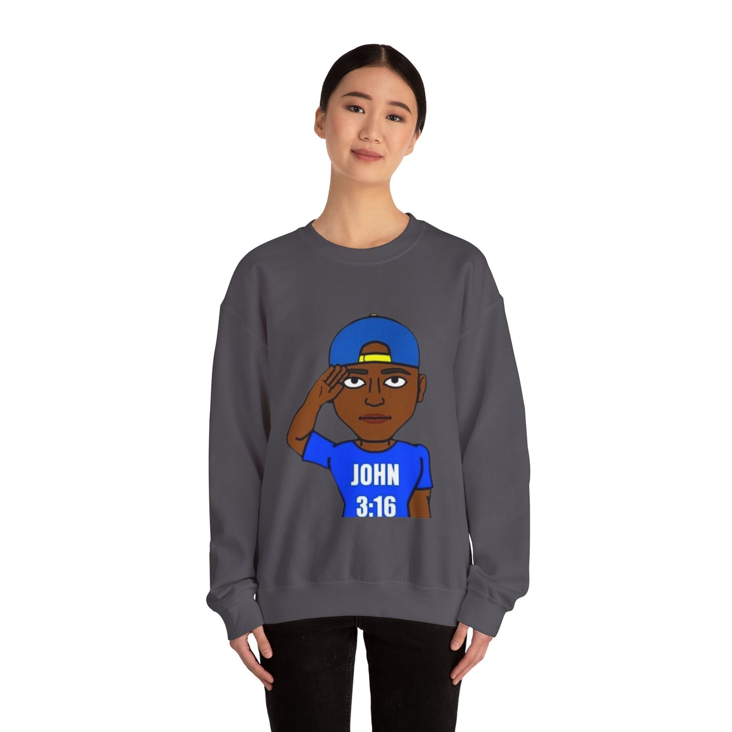 John 3:16 Christian Bitmoji Sweatshirt, Christian Gifts, Christian Back To School Gifts, Trendy Christian Apparel