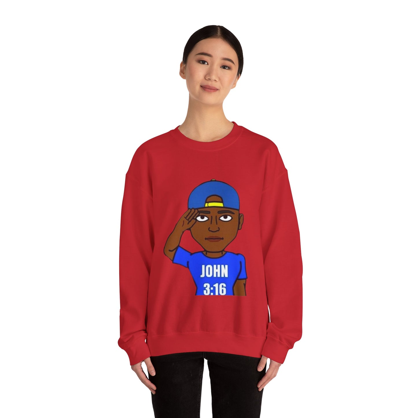 John 3:16 Christian Bitmoji Sweatshirt, Christian Gifts, Christian Back To School Gifts, Trendy Christian Apparel