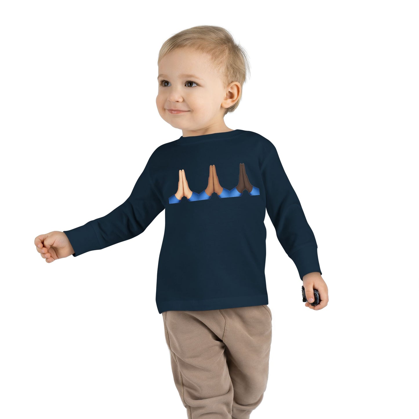 Pray Hands Emoji Christian Toddler Long Sleeve Shirt, Toddler Girl Longsleeve Shirt, Toddler Easter Shirt, Easter Gifts, Toddler Gifts, Pray