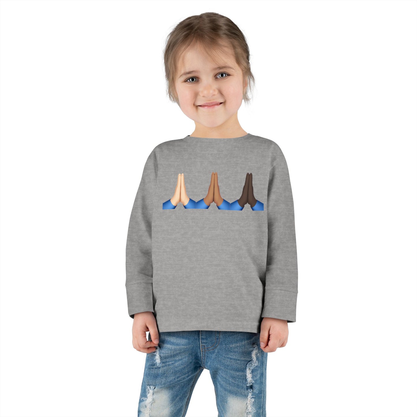 Pray Hands Emoji Christian Toddler Long Sleeve Shirt, Toddler Girl Longsleeve Shirt, Toddler Easter Shirt, Easter Gifts, Toddler Gifts, Pray