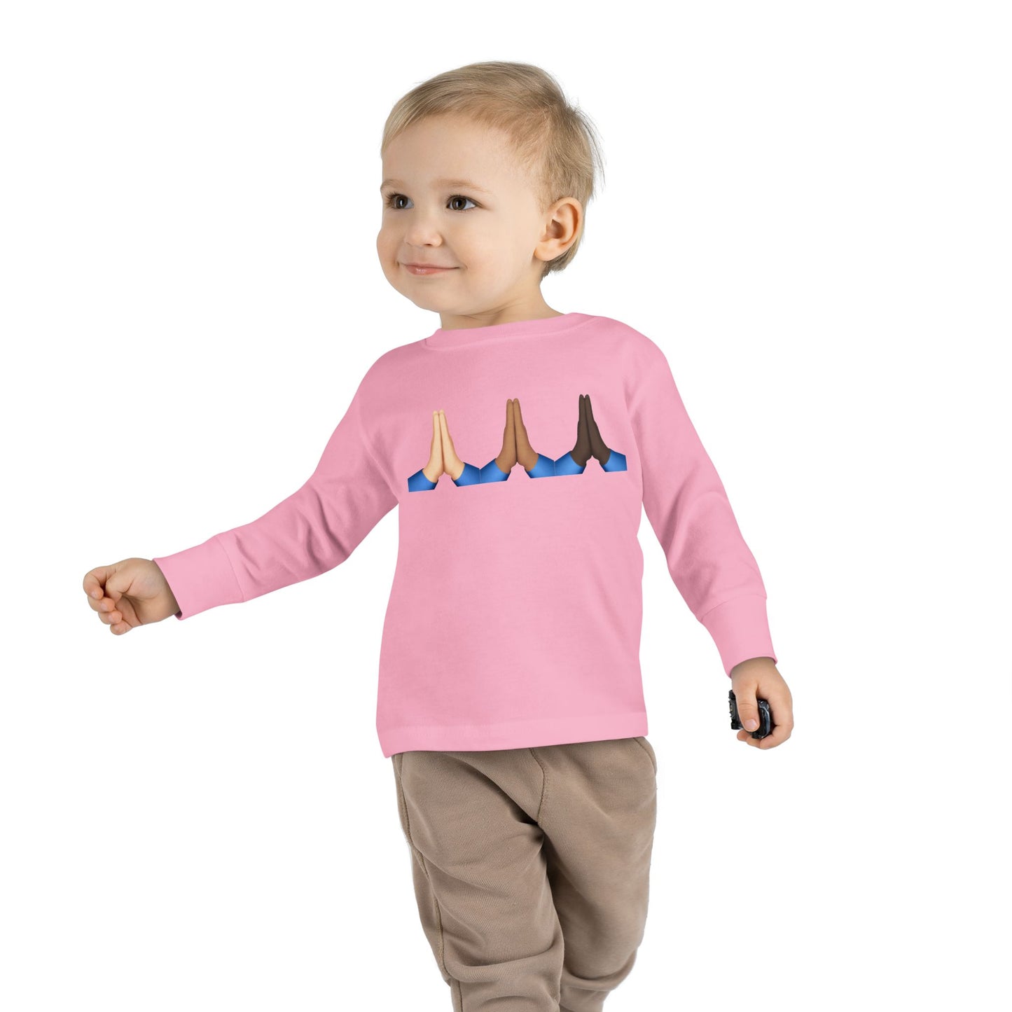 Pray Hands Emoji Christian Toddler Long Sleeve Shirt, Toddler Girl Longsleeve Shirt, Toddler Easter Shirt, Easter Gifts, Toddler Gifts, Pray