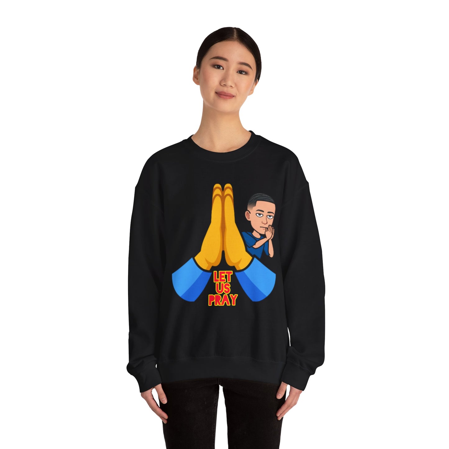 Let Us Pray Men's Christian Cartoon Sweatshirt