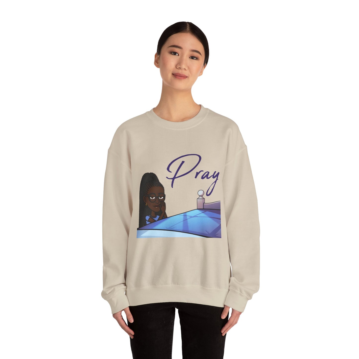 Pray Women's Christian Bitmoji Sweatshirt, Christian Gifts, Christian Back To School Gifts, Trendy Christian Apparel
