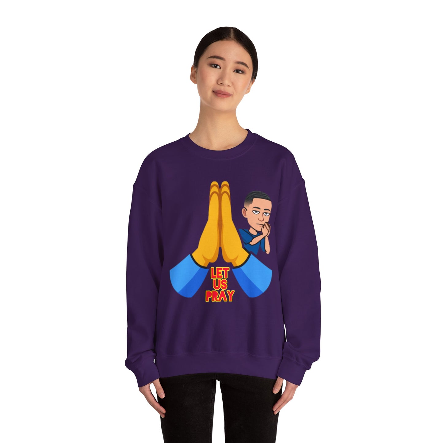 Let Us Pray Men's Christian Cartoon Sweatshirt